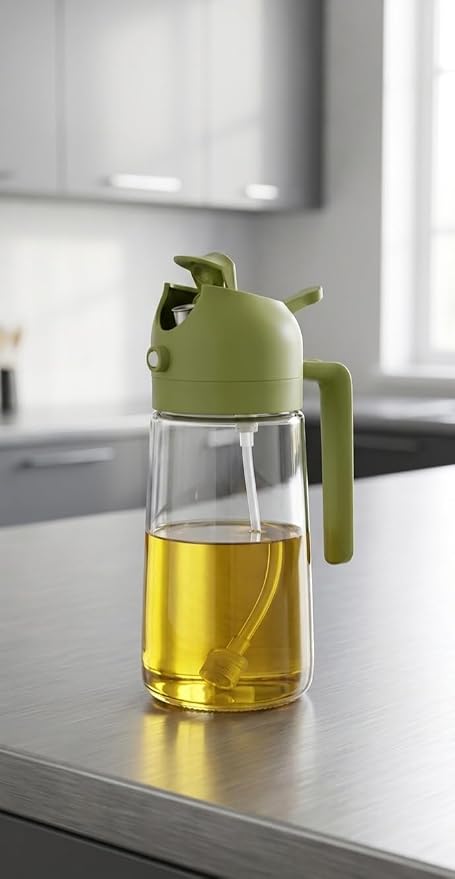 Premium 2-in-1 Glass Oil Sprayer & Dispenser Bottle – 500ml